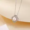 Yuebao Jewelry Collar de Perlas Hueco Ruyi de Plata de Ley S925 Cadena para Clavícula Versátil de Lujo Ligero Francés Artículo Popular