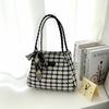 Bolsa Feminina da Moda de Grande Capacidade 2025 Nova Moda Bolsa de Tecido Xadrez Deslocamento Ombro Tote Bolsa de Mão Grande