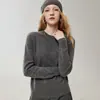 Kangsai Ni Otoño Invierno Nuevo Primera Línea Listo para Usar Sin Costuras Cuello Redondo 100% Cachemira Suéter para Mujer Holgado Suéter Base