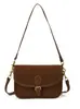 Bolsa transversal de nicho super popular para mulheres no outono e inverno de 2026, nova bolsa vintage de couro fosco sob o braço, bolsa de ombro tipo sela
