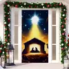 2026 Nova Cortina de Porta Banner de Natal Decoração de Fundo para Fotos ao Ar Livre com Papai Noel e Filhote
