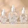 Mancha de Vena Plateada 30ml-120ml Botella Gotero Creativa Calavera Botella Líquida de Aceite Esencial Botella de Aceite Esencial de Viaje