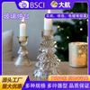 Velas de Natal Castiçal de Vidro Velas Aromáticas Enfeites de Natal Castiçal de Vidro de Natal Avançado com Base de Cera