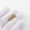 Cobre Chapado en Oro Microincrustado Doble Capa Zirconio Cuentas Barril Agujero Grande Cuentas Espaciadoras Anillo de Diamante Copo de Nieve Cuentas Espaciadoras Cuentas Colgantes Rueda de Accesorios