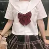 Uniforme JK Básico Traje de Marinero Camisa Intermedia Solapa Kanto Kansai Blanco y Negro Top de Verano Mangas Largas y Cortas