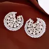 Brincos de agulha de prata com diamantes e zircônia, brincos de tarraxa redondos, estilo vintage de luxo leve e de alta qualidade, brincos femininos elegantes, modernos, únicos e versáteis