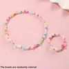 Set de Joyería de Sirena Estilo Europeo y Americano Transfronterizo, Collar de Cuentas Acrílicas de Sirena Colorido, Pulsera, Set de Joyería para Niñas