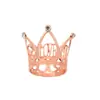 AMOR Corona de cumpleaños mini para niños Decoración de pastel de flores Corona de princesa dorada plateada con pedrería