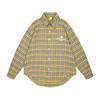 Camisa de manga comprida estampada com letras xadrez clássicas da marca da moda para homens e mulheres primavera e outono casual solta para todos os casais, camisa e jaqueta