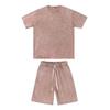 Conjunto de Camiseta de Manga Corta con Cuello Redondo y Shorts de Marca de Moda, Corte Holgado, Hombro Caído, Estilo Americano Oversize, Camiseta para Pareja, Estilo Ins