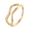 Anillo de línea torcida simple oro de 14K anillo geométrico irregular de nicho femenino acero de titanio alta retención de color joyería al por mayor