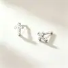 Pendientes de cruz de plata de ley 925 con mini diamantes chapados en oro de 14 quilates, pendientes femeninos básicos de circonitas simples, transmisión en vivo, nuevos
