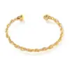 Pulsera Trenzada de Alambre de Acero Retorcido de Acero Inoxidable Abierta Ajustable Corazón Redonda Joyería para Mujer Brazalete