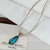 Colar Novo Estilo para Mulheres, Nicho de Luxo Leve, Gota d'Água, Não Desbota, Corrente Longa para Clavícula, Corrente de Suéter Outono e Inverno, Corrente de Pescoço, Clavícula