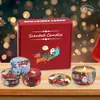 Conjunto de Velas Perfumadas de Natal Caixa de Presente de Quatro Peças de Folha de Flandres Cera de Soja Sem Fumaça Lembrancinhas de Festa Enfeites de Atmosfera Festiva