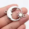 50X36Mm 4.7g Multicolor Luna y Sol Conector DIY Aleación Colgante Accesorios Venta Caliente