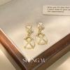 Pendientes cuadrados suaves estilo Hong Kong con diseño de esmalte al óleo, temperamento nicho, personalidad única, pendientes de moda para mujer.