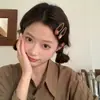 2 Paquetes de Clips para el Cabello Coreanos Nuevos Color Café Oso Bb, Lindos y Modernos Clips para Flequillo, Clips Laterales, Accesorios para el Cabello para Niños y Mujeres