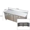Gabinete de Acero Inoxidable para Fregadero de Cocina, Gabinete con Fregadero, Gabinete con Encimera Integrada, Placa de Cocina, Banco de Trabajo 304