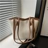 Bolsa Grande Relaxada, Simples, Cor Contrastante para Mulheres 2025 Nova Bolsa de Ombro Popular Grande Capacidade Commuter Elegante Bolsa Tote