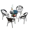 Conjunto de Mesa e Cadeiras de Chá para Varanda Conjunto de Três Peças Mesa de Café Mesa Novas Cadeiras Pequenas Mesa Redonda Pequena Cadeiras Redondas Imitação de Rattan