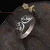 Joyería vintage de plata tailandesa anillo de plata pura S990 doble Fénix anillo abierto estilo étnico femenino =