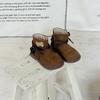 Botines Retro Chelsea Xshx para Niños con Cremallera Lateral, Nuevos Zapatos Infantiles de Wenzhou para Otoño e Invierno, Zapatos para Niñas con Lazo y Punta Ancha