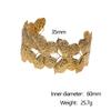 Pulsera de Acero Inoxidable Mariposa de Venta Caliente Transfronteriza Europea y Americana Pulsera de Diseño Abierto Personalizado de Nicho Pulsera de Acero de Titanio Dorado 18K