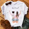 Camiseta Melhor Amiga feminina nova camiseta preta moda feminina camiseta com estampa fofa Harajuku blusa gola redonda