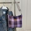 Bolso de Verano Popular para Mujer Lona a Cuadros Bolso Tote para Mujer Gran Capacidad Bolso de Hombro para Mujer Trabajo Viajes Bolso de Axila