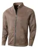 Jaqueta Casual Europeia e Americana Única para Homens, estilo europeu, outono e inverno, nova, de camurça, com zíper, manga longa, gola alta, comércio exterior