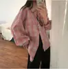 El tamaño ha sido actualizado. Camisa de cuadros versátil estilo coreano para mujer, otoño, holgada y cómoda, a cuadros 17902