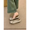 Sapatos Femininos de Couro Envernizado Bico Redondo Estilo Francês 2025 Verão Novo Laço com Saia Salto Baixo Vermelho Sapatos de Salto Baixo