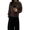 Tiro real 26 Otoño Nuevo Estilo Coreano Uso bidireccional Cuello redondo Suéter de murciélago Desbloquea múltiples formas de usar Estilo suéter