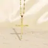 Joyería de Collar con Cruz Incrustada de Diamantes Transfronteriza Europea y Americana, Lujo Ligero y Diseño de Nicho de Gama Alta, Accesorios de Colgante de Cruz de Circonita Colorida
