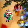 Colgante de decoración navideña de acrílico 2D del nuevo Santa Claus, colgante plano transfronterizo para coche, adornos para fiestas en casa