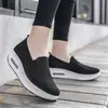 Zapatos Casuales Deportivos para Mujer 2026 Primavera Flyknit con Suela Gruesa y Amortiguación de Aire, Malla Transpirable Slip-On