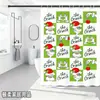 Bestseller transfronterizo de Amazon: Cortina de ducha verde del Grinch, cortina de ducha impermeable de pongee con estampado digital de dibujos animados