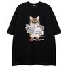 T-shirt de manga curta para homens T-shirt dos desenhos animados da moda Casual Loose Street Hip-hop Crewneck Summer Five-sleeved Couple Shirt Women's Trendy