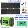 Panel Solar 25W Portátil Almacenamiento de Energía para Exteriores Sistema Solar Completo Inversor 200W Controlador