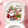 BRUP Pegatina Navideña Linda de Papá Noel Reno para Inodoro Árbol de Navidad Regalo Pegatina Autoadhesiva BR2345C