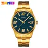 SKMEI Hora US Transfronterizo Reloj de Cuarzo Clásico de Negocios para Hombre Correa de Acero Fecha Salida de Fábrica de Relojes para Hombre