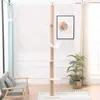 Estructura de Escalada para Gatos con Postes Verticales Engrosados, Árbol de Gato de Madera de Múltiples Niveles, Cama para Gatos, Rascador para Gatos, Suministros para Gatos, Plataforma para Gatos