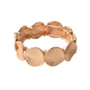 Pulsera elástica de empalme de piezas redondas estilo metal europeo y americano Pulsera de estilo minimalista con sentido del diseño Joyería versátil para mujer