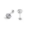 Pendiente de aleación de titanio F136 con diseño de ojo de ángel, engaste de garra en forma de copa, stud para labio de zirconia 5A, cabeza de joyería G23 de titanio con rosca de 0.9 mm