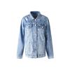 Jiajun Personalizado Xintang Fábrica Atacado Transfronteiriça Assimétrica Motociclista Ponto de Tinta Jeans Jaqueta Feminina Manga Longa Moda