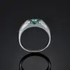 Anillo de Plata de Ley S925 Horus Lago Azul Acuático Moissanita Corte Marqués Regalo de Cumpleaños para Pareja con Servicio de Grabado