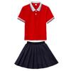 Camisa Polo de Verano 2023 con Cuello, Uniforme de Jardín de Infancia, Atuendo para el Día del Niño Escolar, Estilo Preppy Británico de Manga Corta