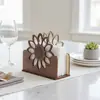 Suporte de Armazenamento de Papel Toalha de Madeira Suporte de Armazenamento de Guardanapos para Mesa de Jantar Caixa Organizadora Vertical Criativa de Papel Toalha para Sala de Estar