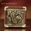 Novo ornamento de mesa em ouro puro 999, casa do tesouro, bênção celestial, porta-retrato com gravação em cobre, presente empresarial, pode ser enviado em nome de terceiros